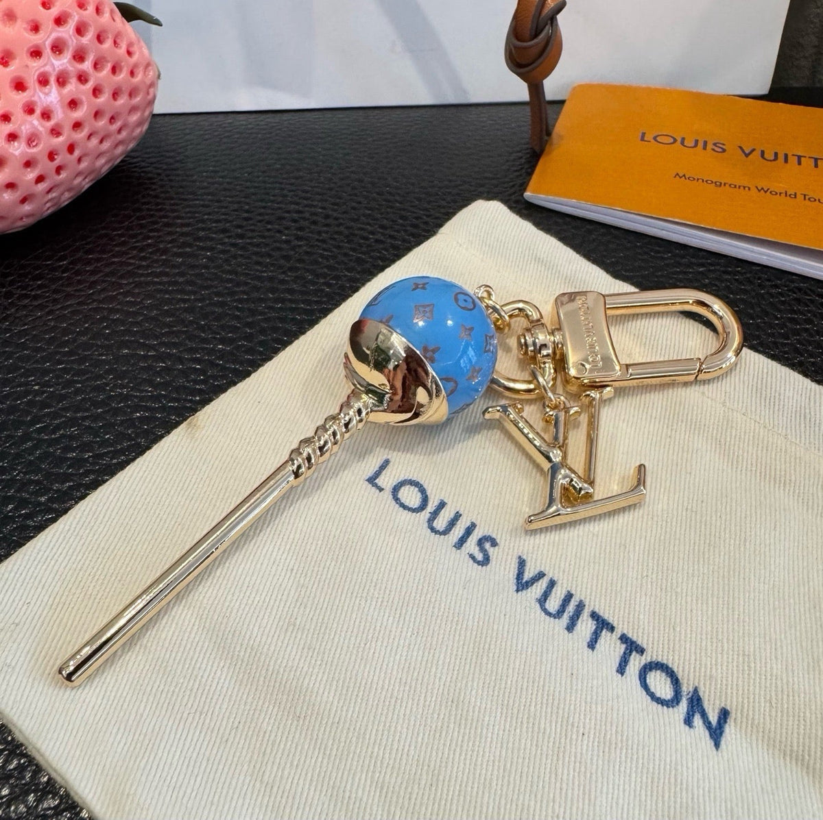 LOUIS VUITTON Canvas Logo Bag Charm Keychain
