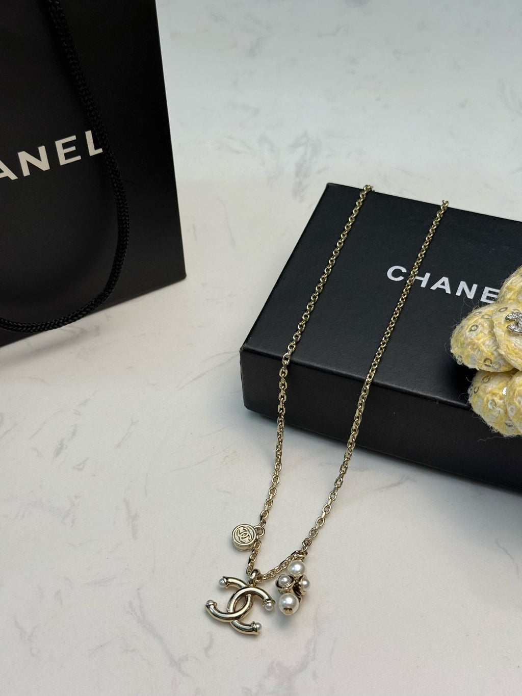 CHANEL Pearl Double-C Pendant Necklace