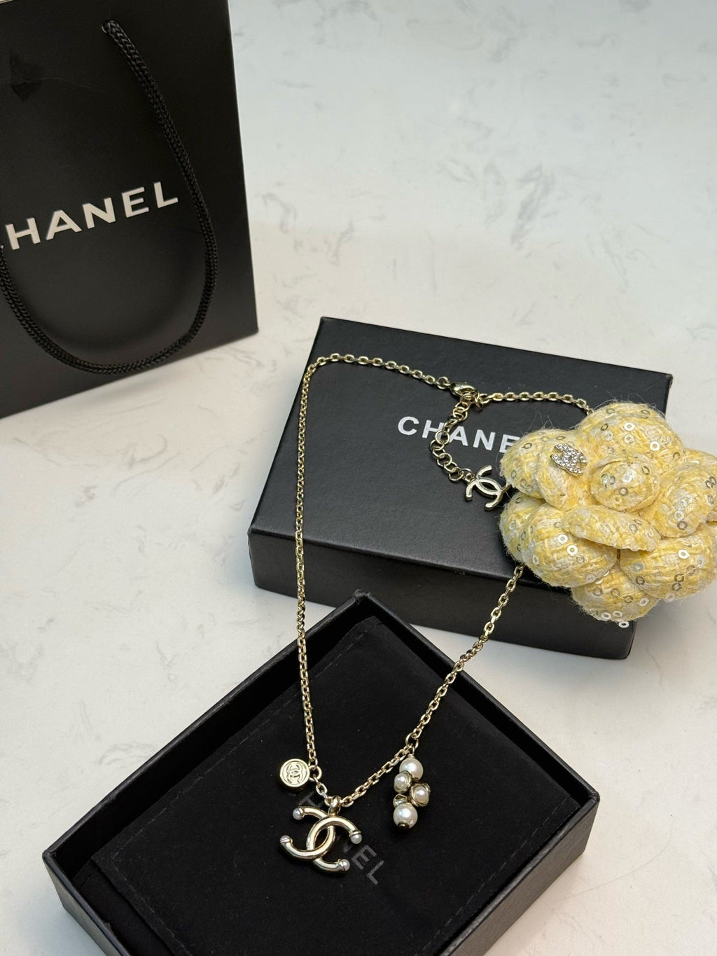 CHANEL Pearl Double-C Pendant Necklace
