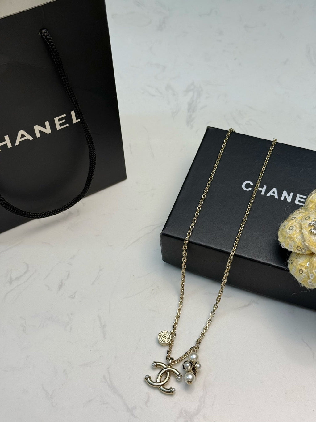 CHANEL Pearl Double-C Pendant Necklace