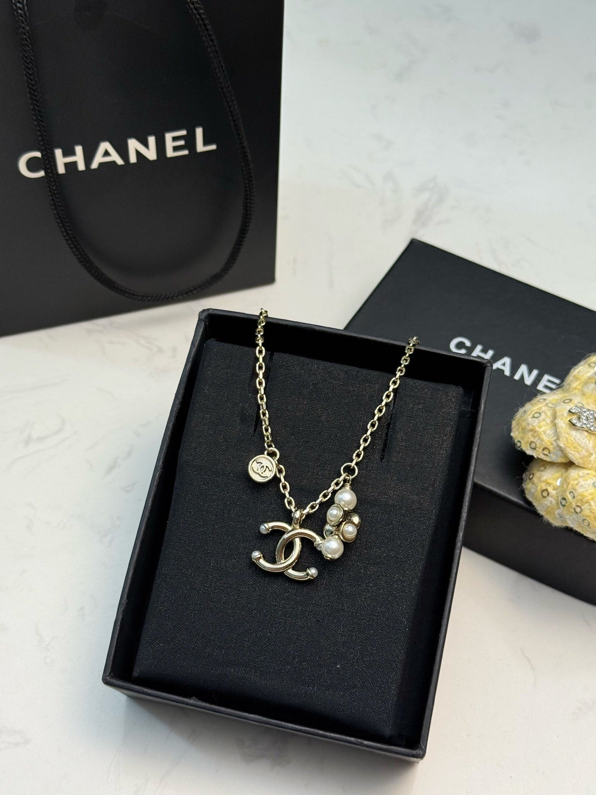 CHANEL Pearl Double-C Pendant Necklace