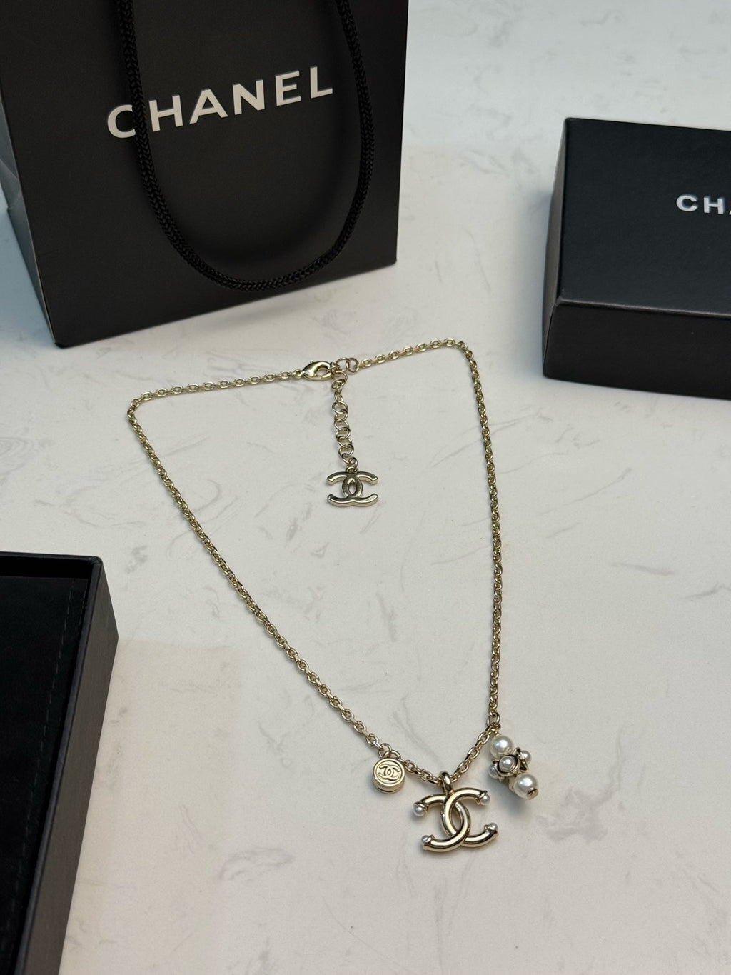 CHANEL Pearl Double-C Pendant Necklace