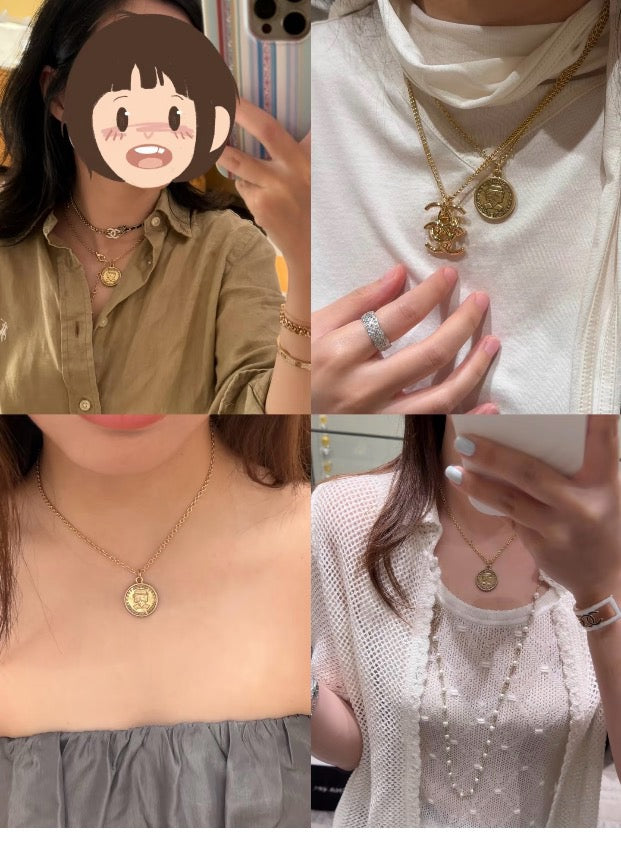 CHANEL Vintage Coin Necklace