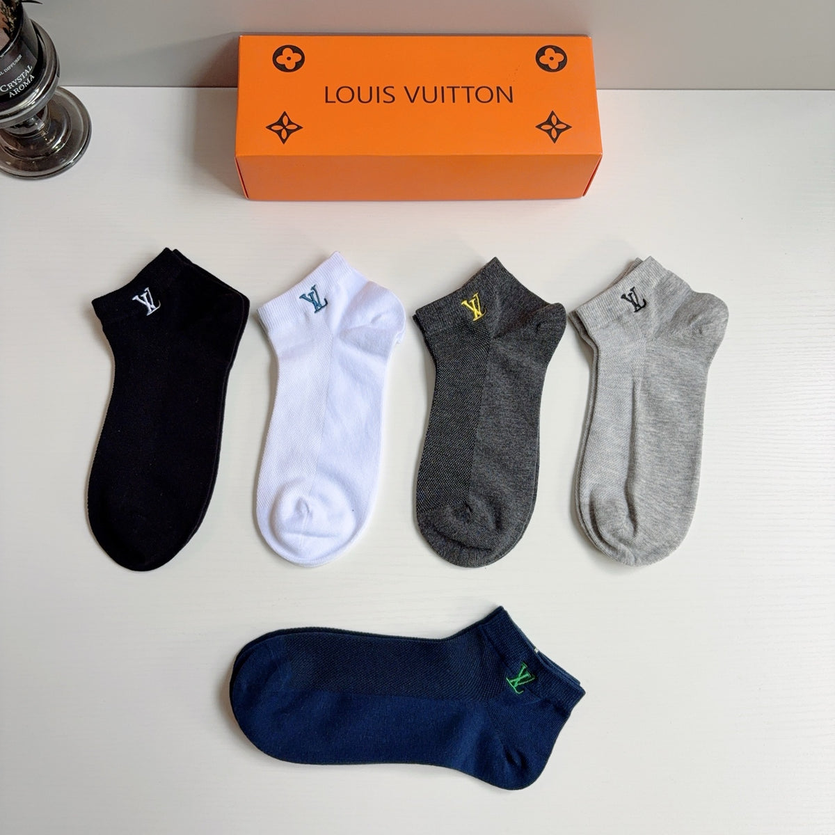 Louis Vuitton Comfort Ankle Socks – 5-Pair Set #002