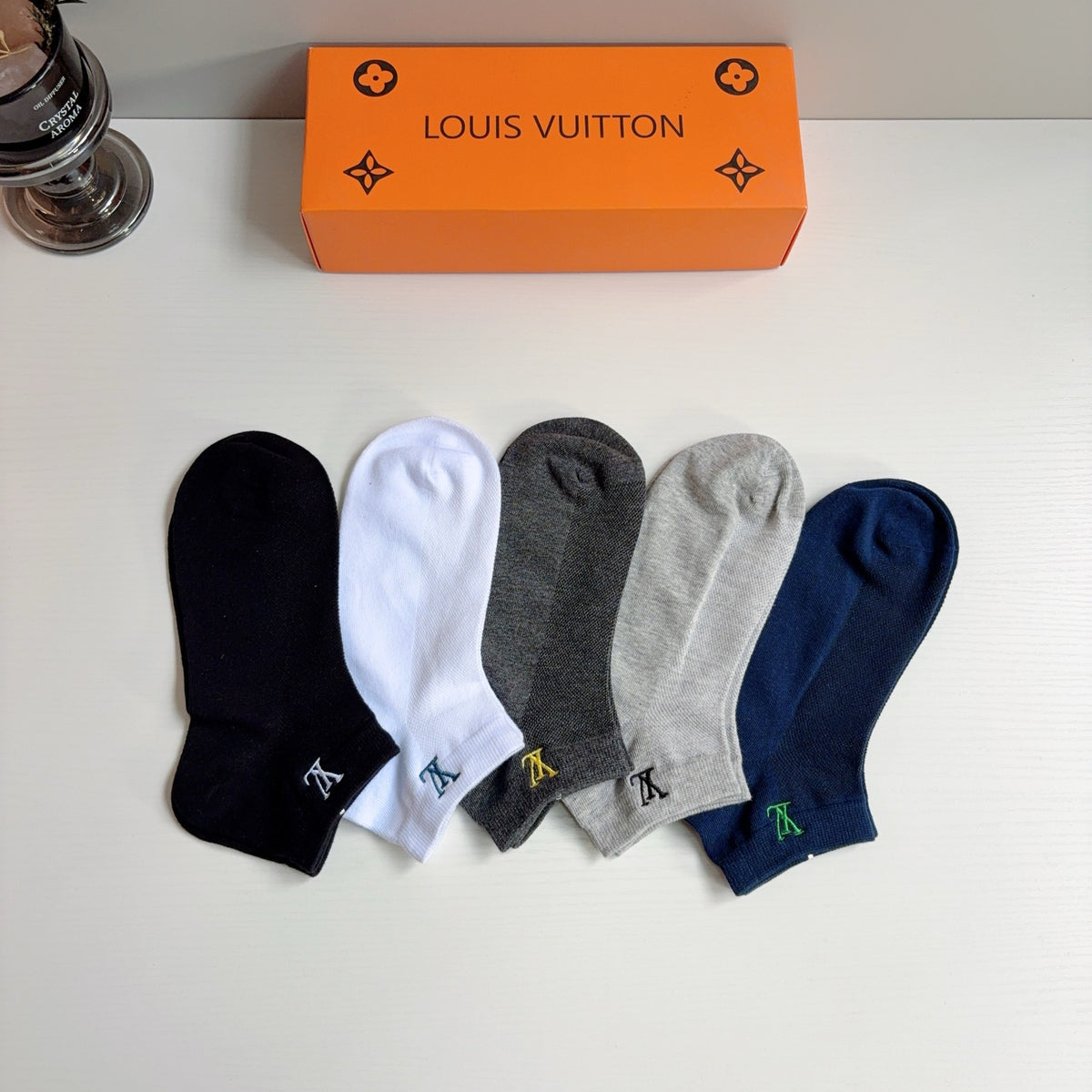 Louis Vuitton Comfort Ankle Socks – 5-Pair Set #002