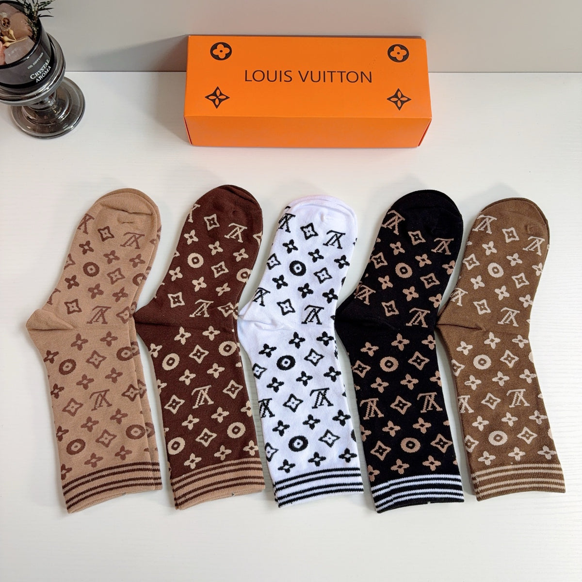 Louis Vuitton Comfort Knee-High Socks – 5-Pair Set #005