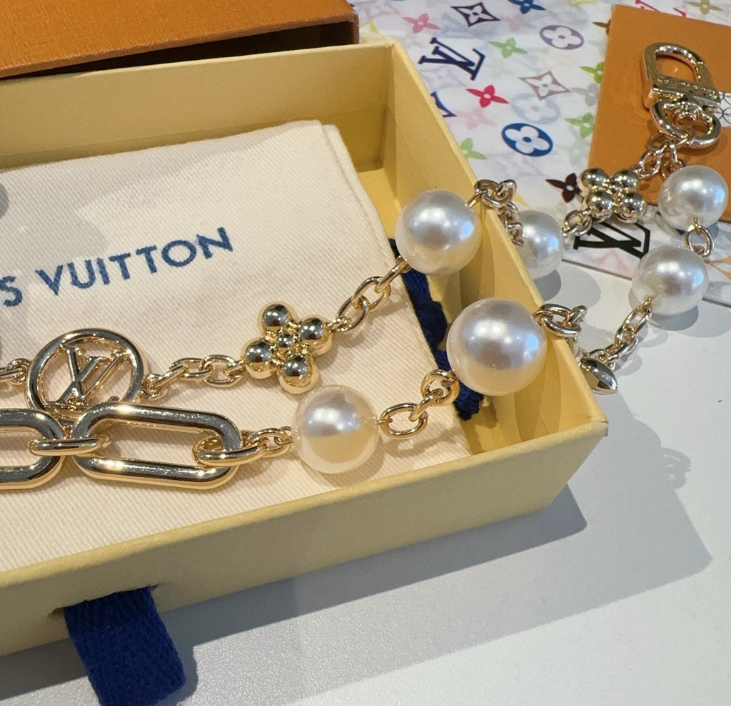 LOUIS VUITTON Canvas Cherry Blossom Bag Charm Keychain