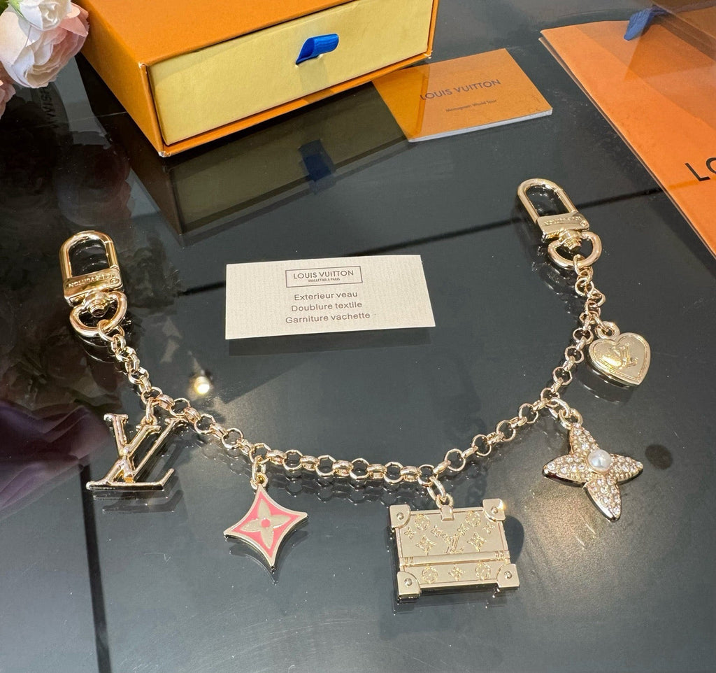 LOUIS VUITTON Canvas Cherry Blossom Bag Charm Keychain