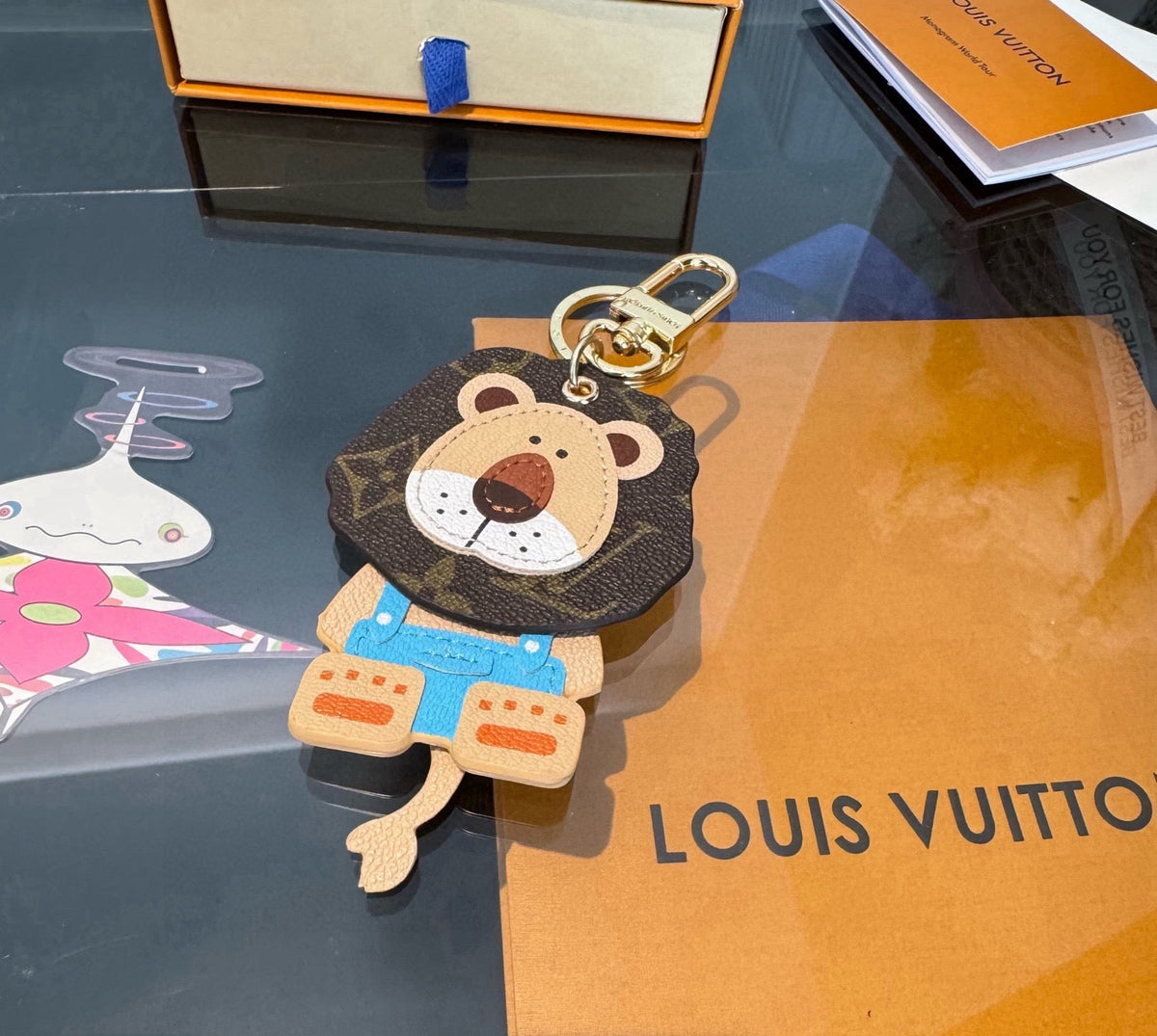 LOUIS VUITTON Canvas Metal Bag Charm Keychain