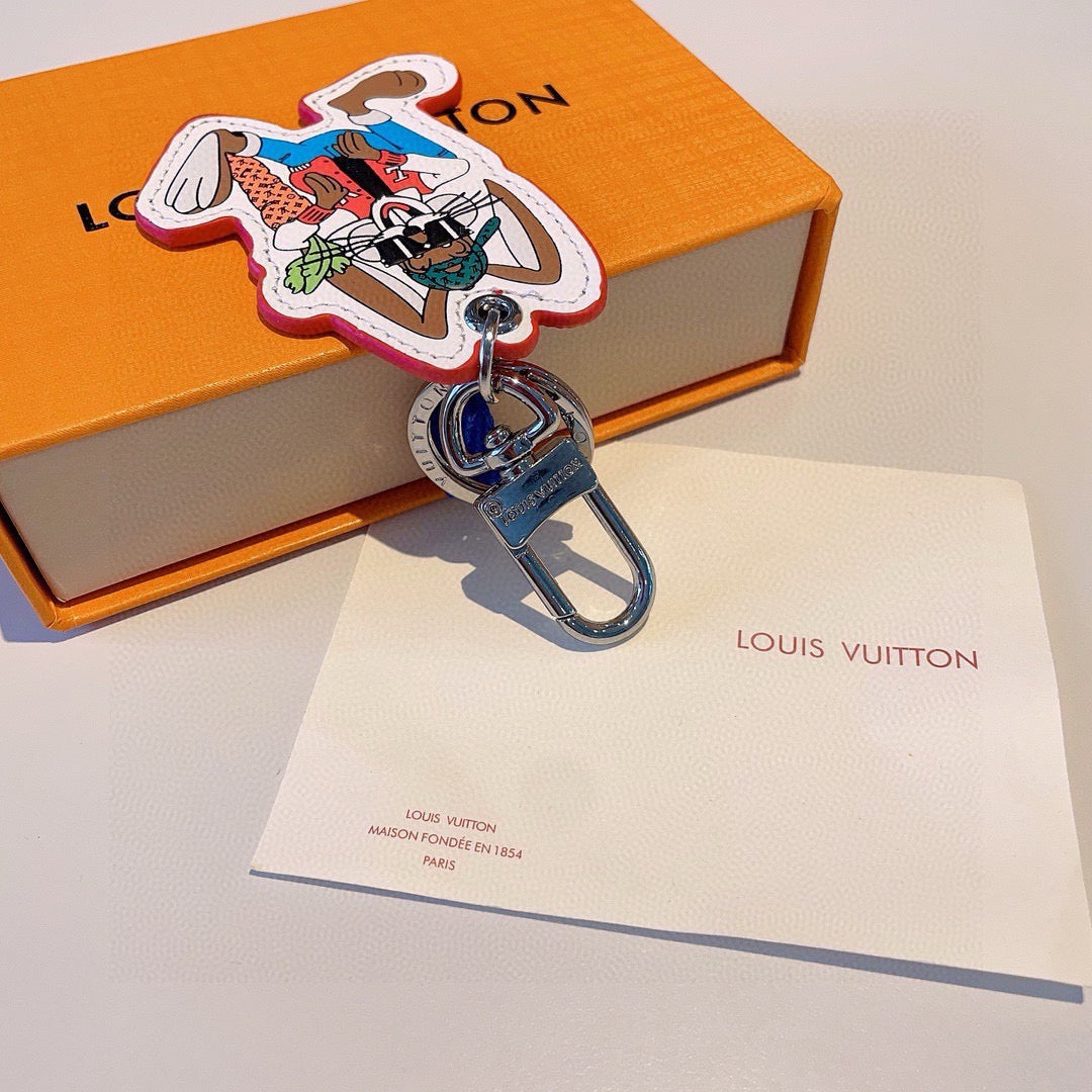 LOUIS VUITTON Metal Logo Bag Charm Keychain