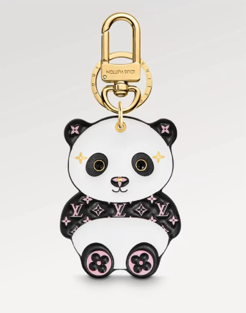 LOUIS VUITTON Metal Panda Bag Charm Keychain