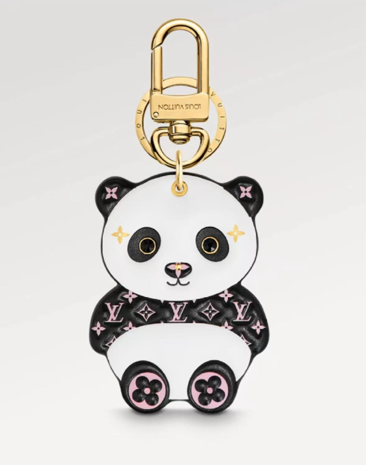 LOUIS VUITTON Metal Panda Bag Charm Keychain