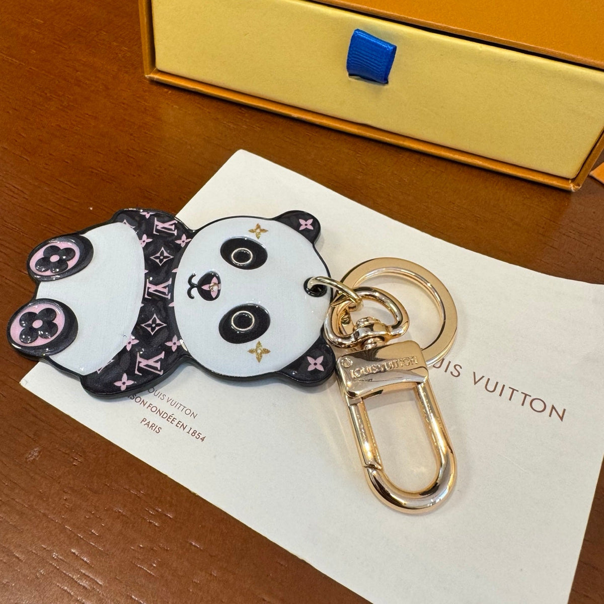 LOUIS VUITTON Metal Panda Bag Charm Keychain