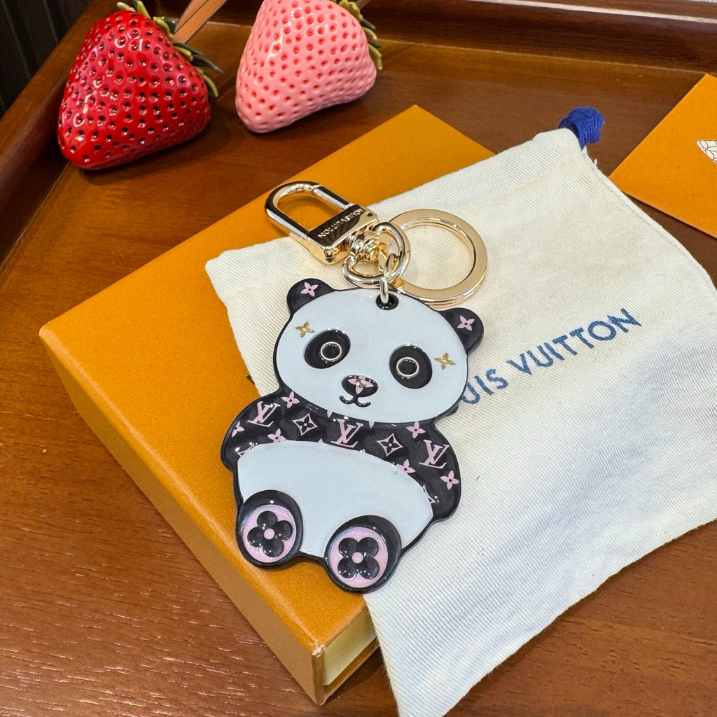 LOUIS VUITTON Metal Panda Bag Charm Keychain