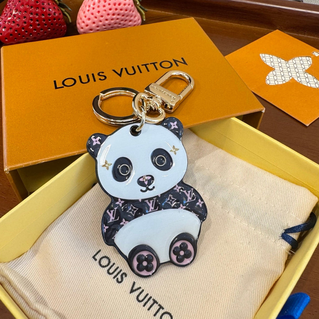 LOUIS VUITTON Metal Panda Bag Charm Keychain