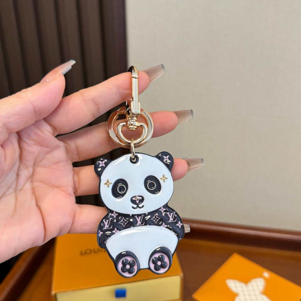 LOUIS VUITTON Metal Panda Bag Charm Keychain
