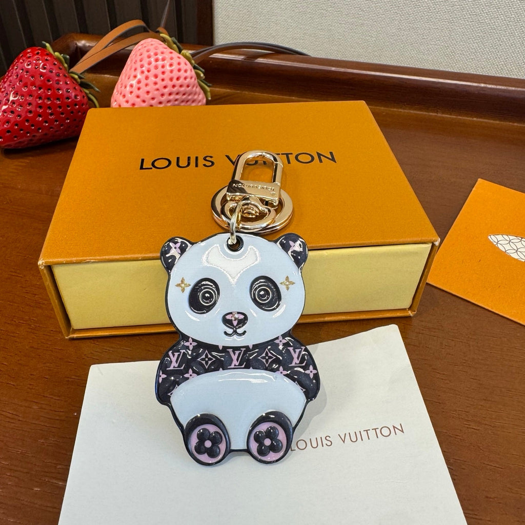 LOUIS VUITTON Metal Panda Bag Charm Keychain