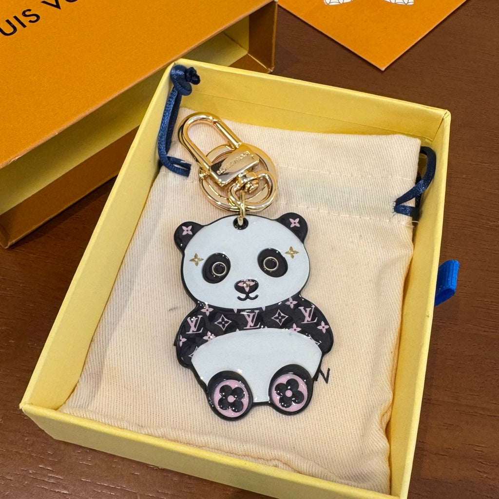 LOUIS VUITTON Metal Panda Bag Charm Keychain