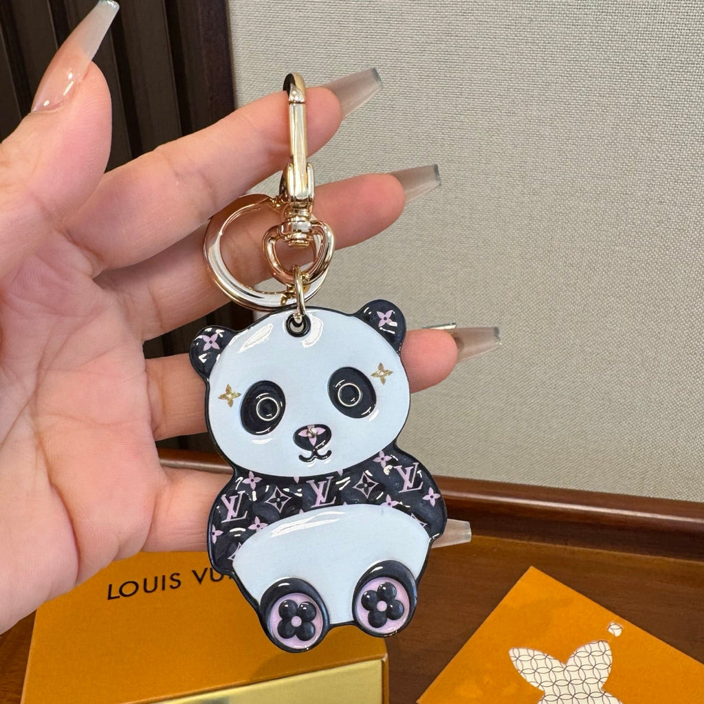 LOUIS VUITTON Metal Panda Bag Charm Keychain