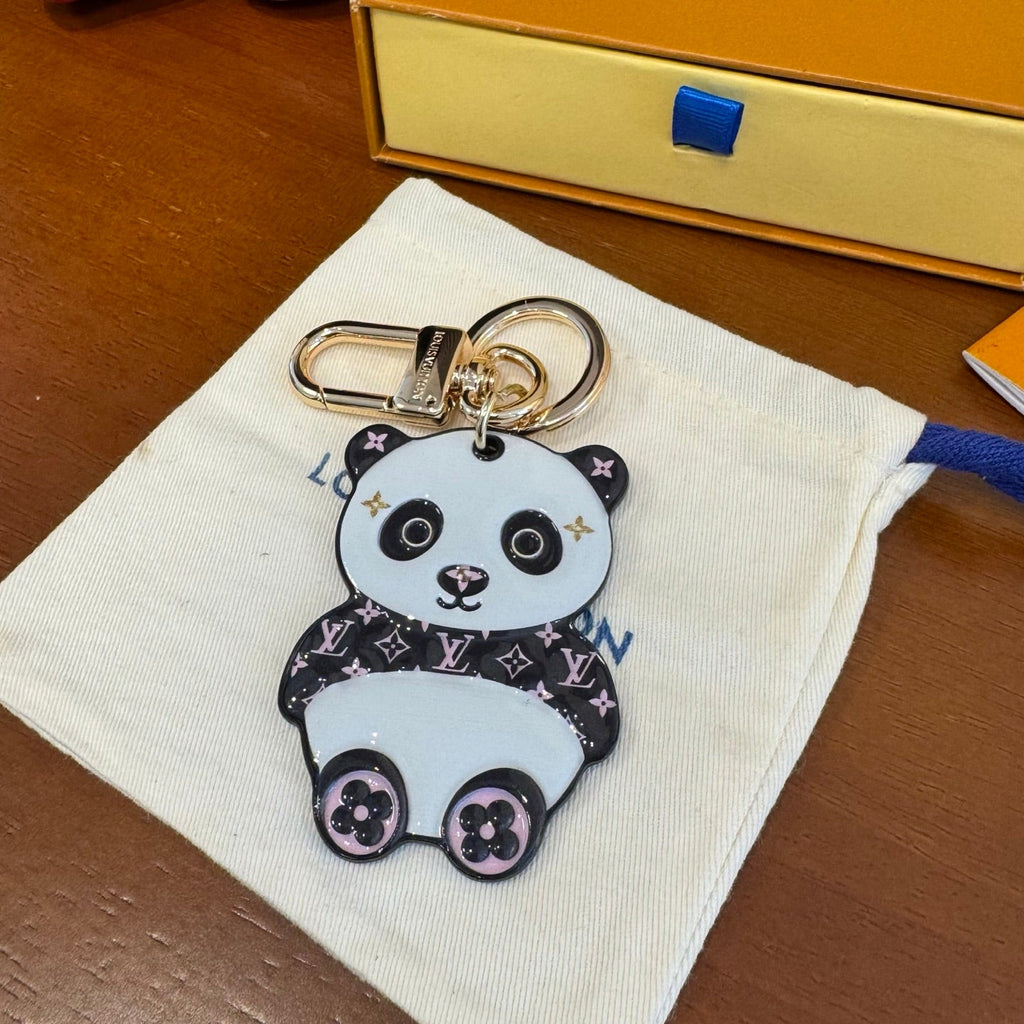 LOUIS VUITTON Metal Panda Bag Charm Keychain