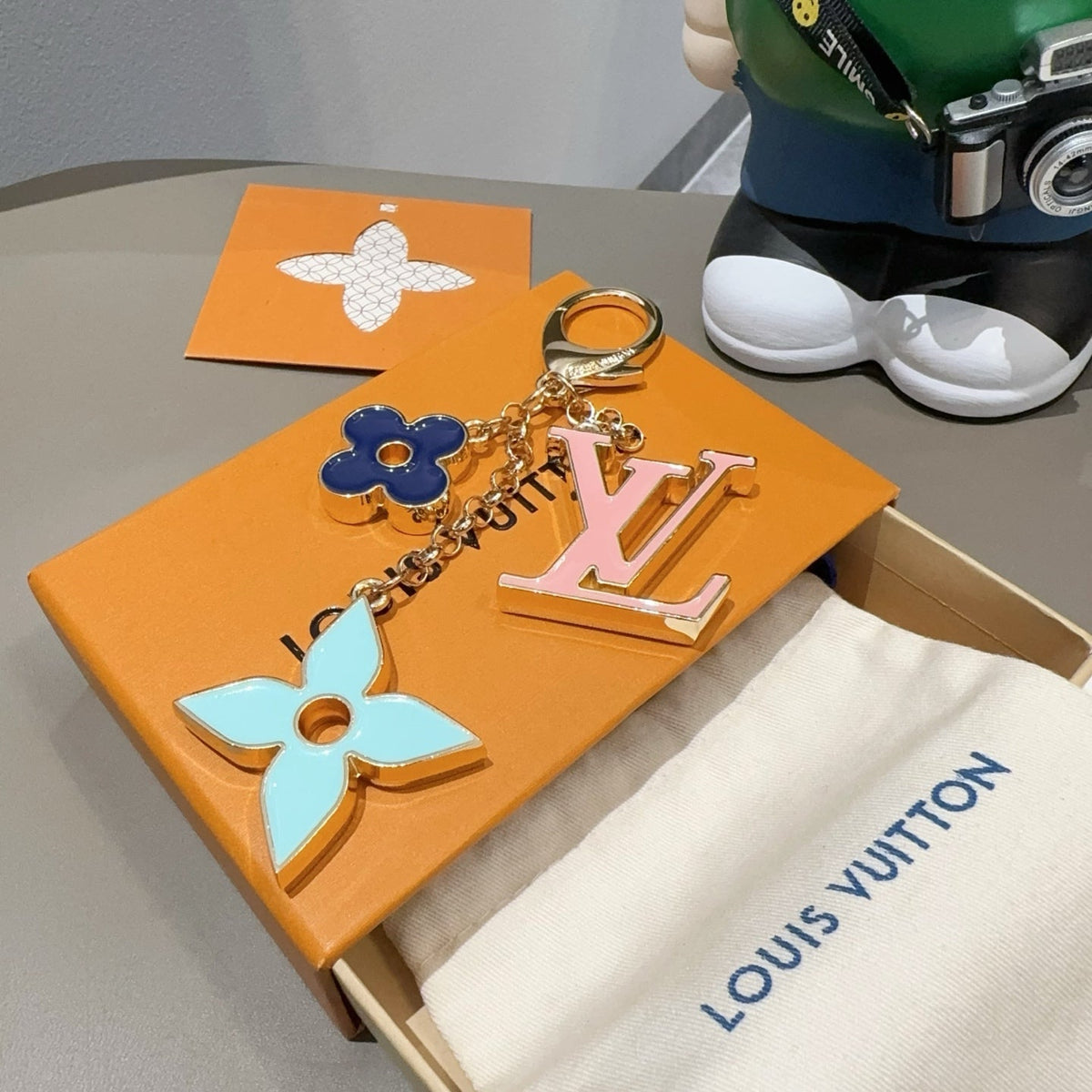 LOUIS VUITTON Canvas Bag Charm Keychain