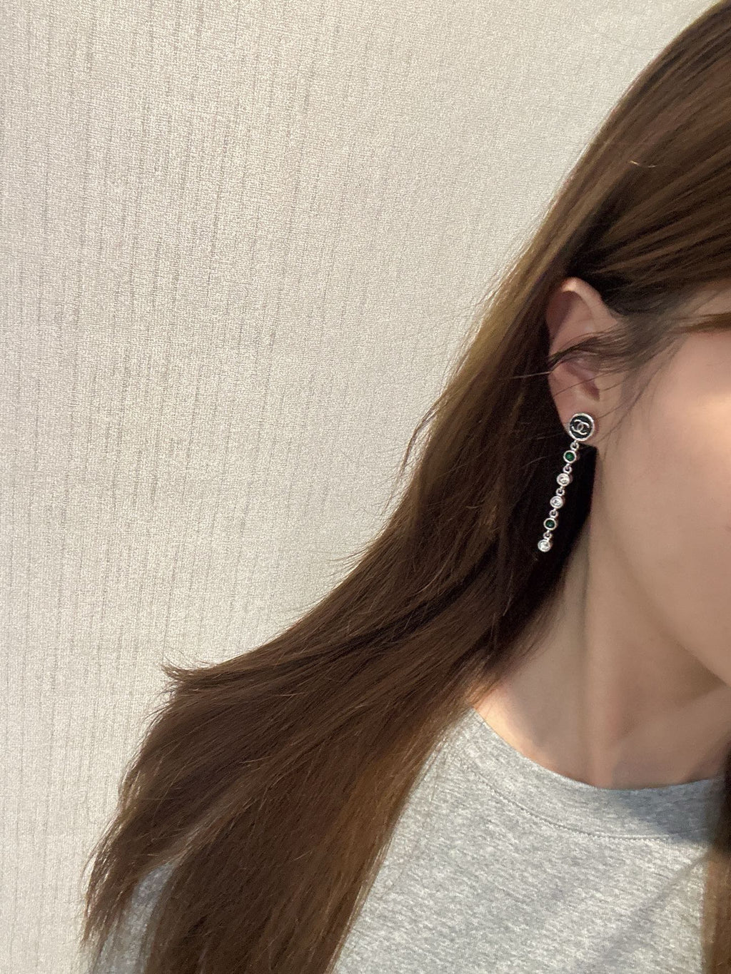 CHANEL Crystal Enamel Tassel Earrings