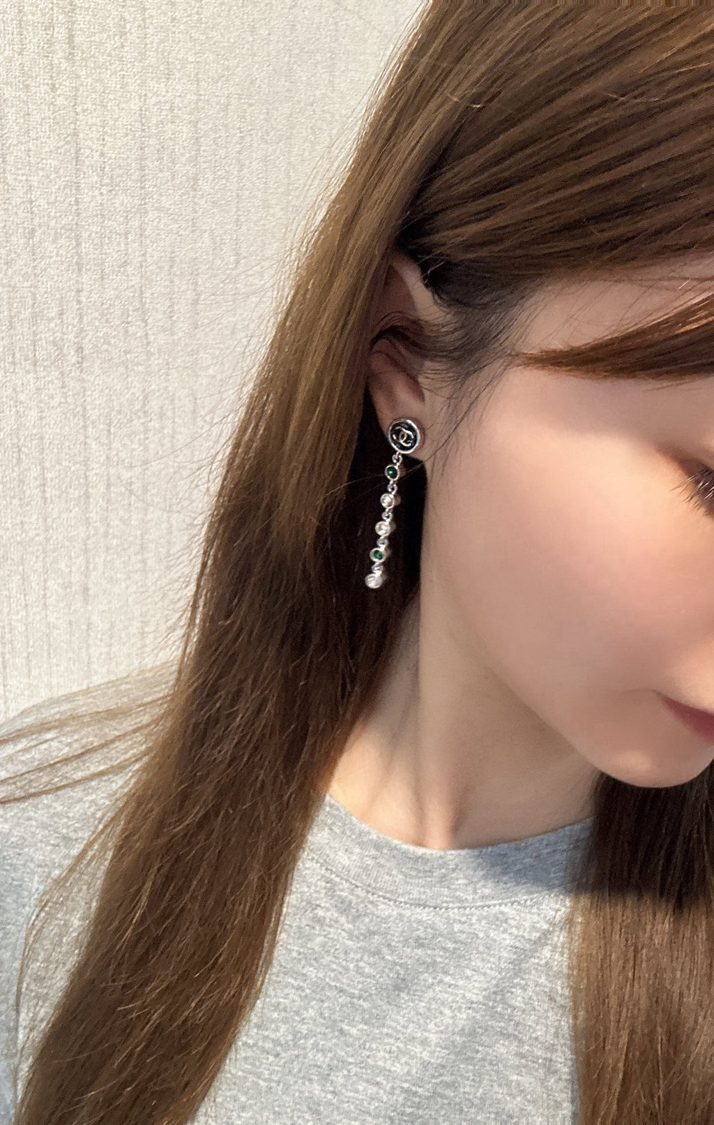 CHANEL Crystal Enamel Tassel Earrings