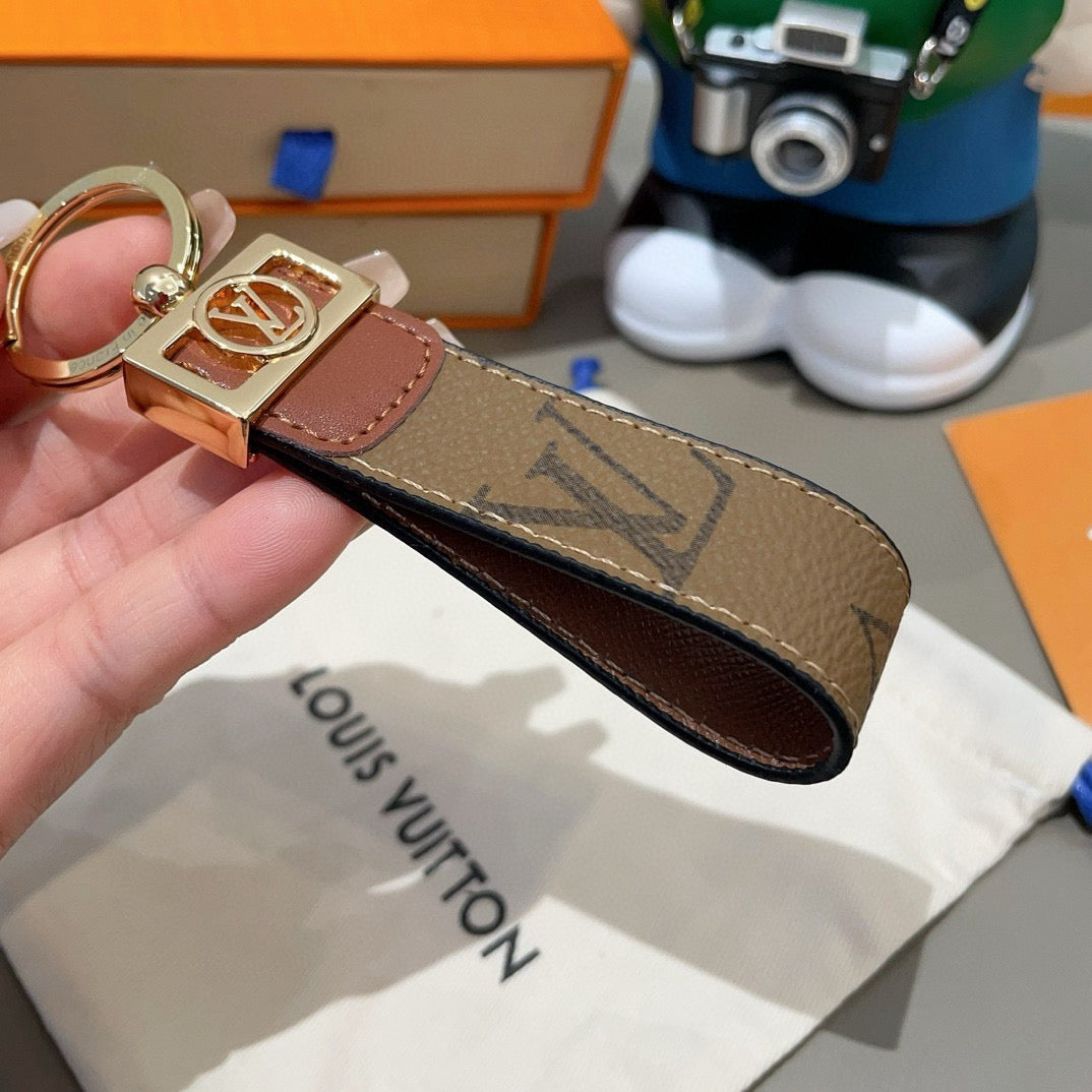 LOUIS VUITTON Canvas Metal Keychain
