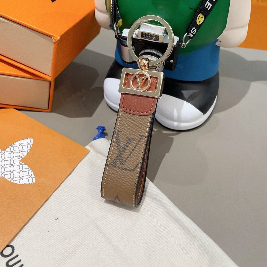 LOUIS VUITTON Canvas Metal Keychain