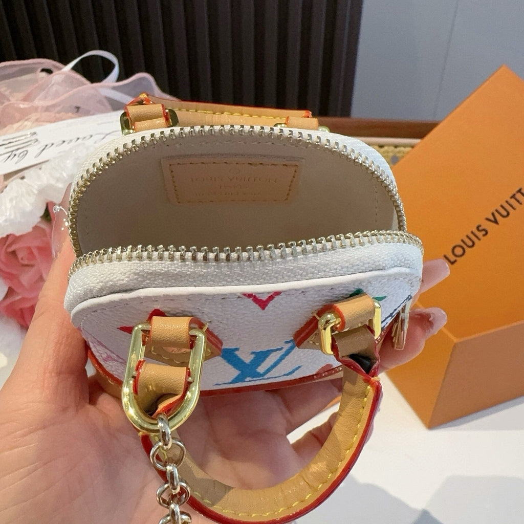 LOUIS VUITTON Canvas Metal Mini Bag Bag Charm