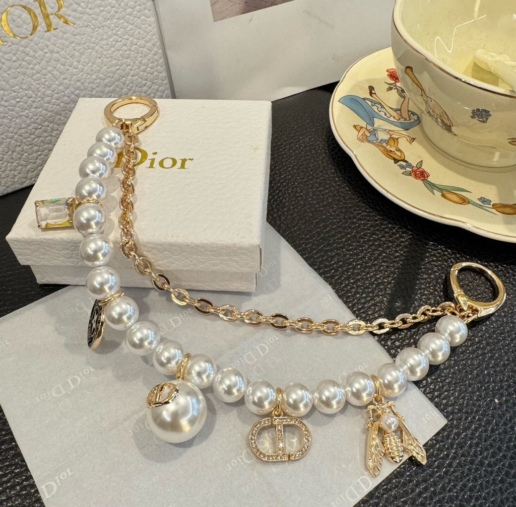 DIOR Pearl Bag Charm Keychain