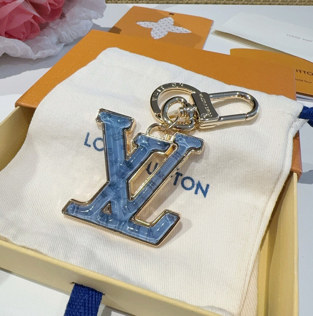 LOUIS VUITTON Metal Logo Bag Charm Keychain
