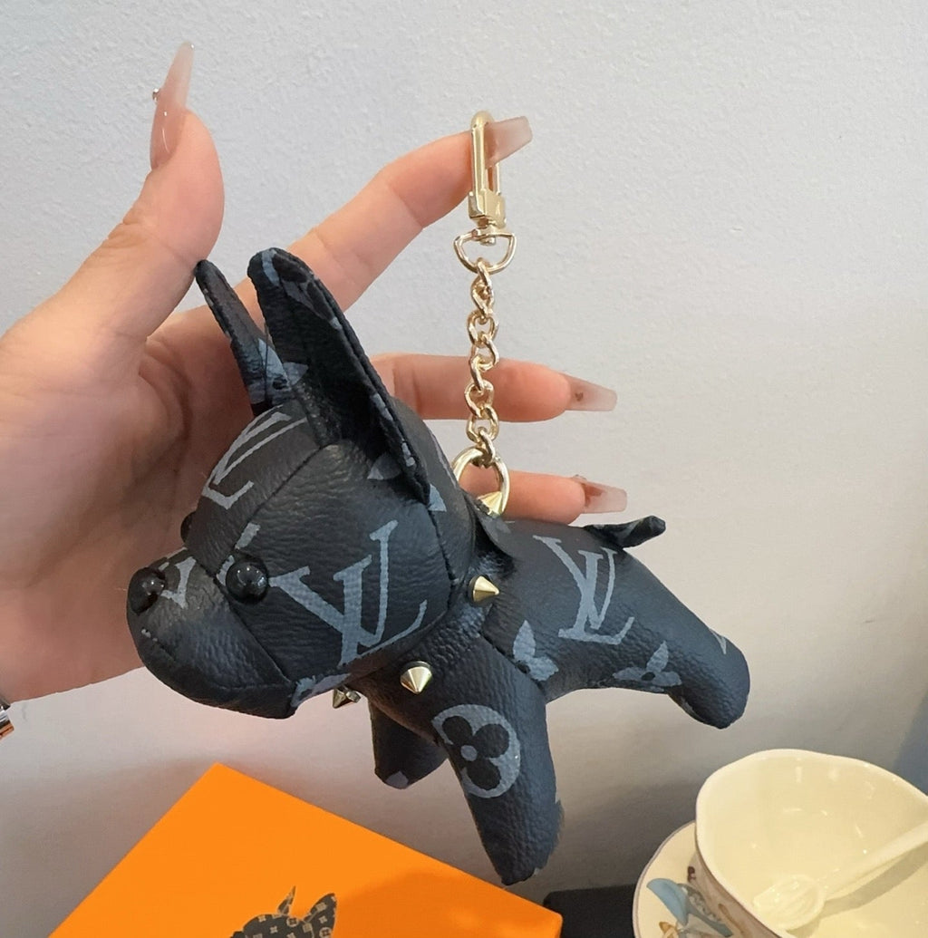 LOUIS VUITTON Metal Logo Keychain