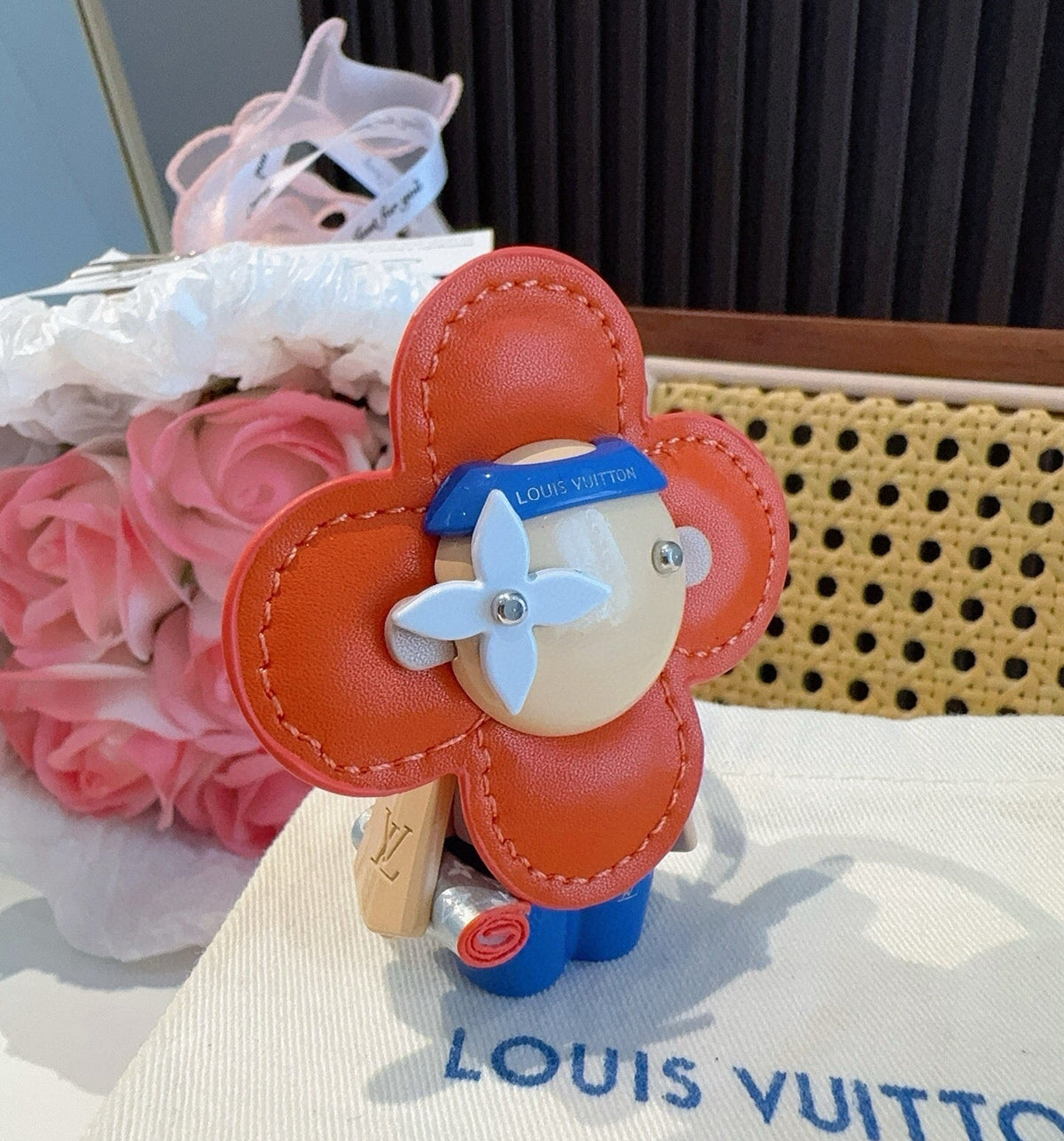 LOUIS VUITTON Metal Logo Bag Charm Keychain