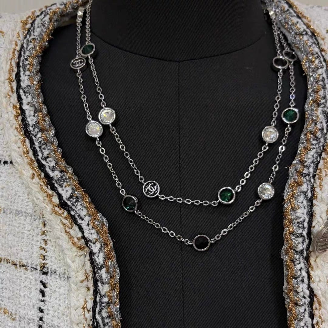 CHANEL Crystal Enamel Tassel Earrings