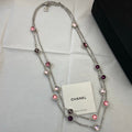 CHANEL Crystal Enamel Tassel Earrings