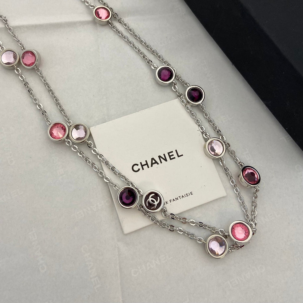 CHANEL Crystal Enamel Tassel Earrings