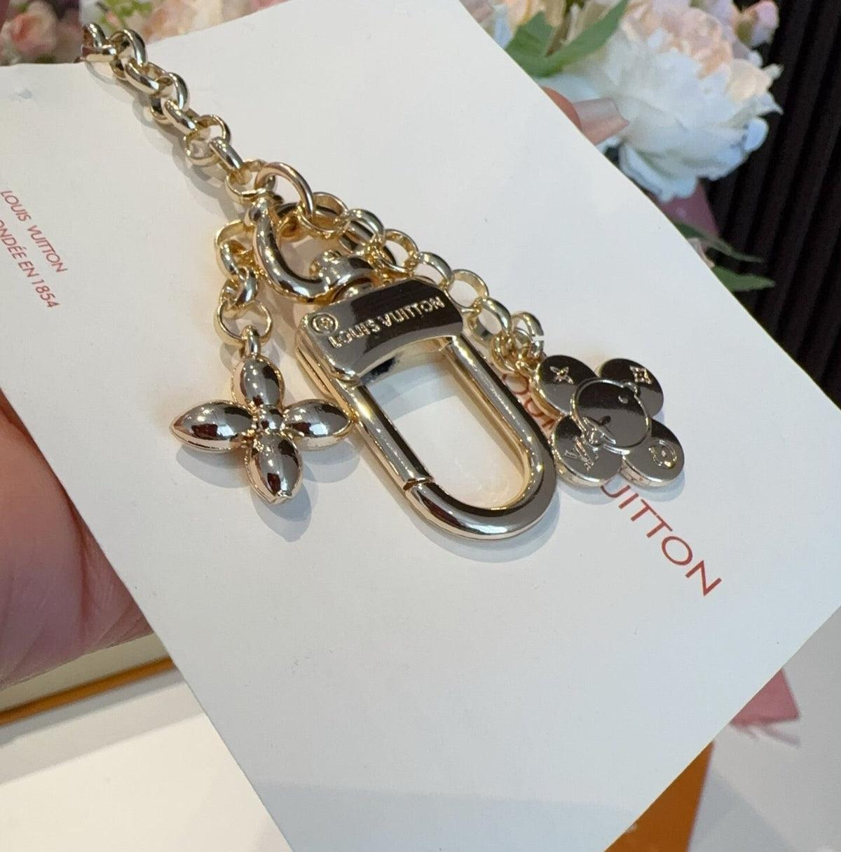 LOUIS VUITTON Brass Panda Bag Charm Keychain