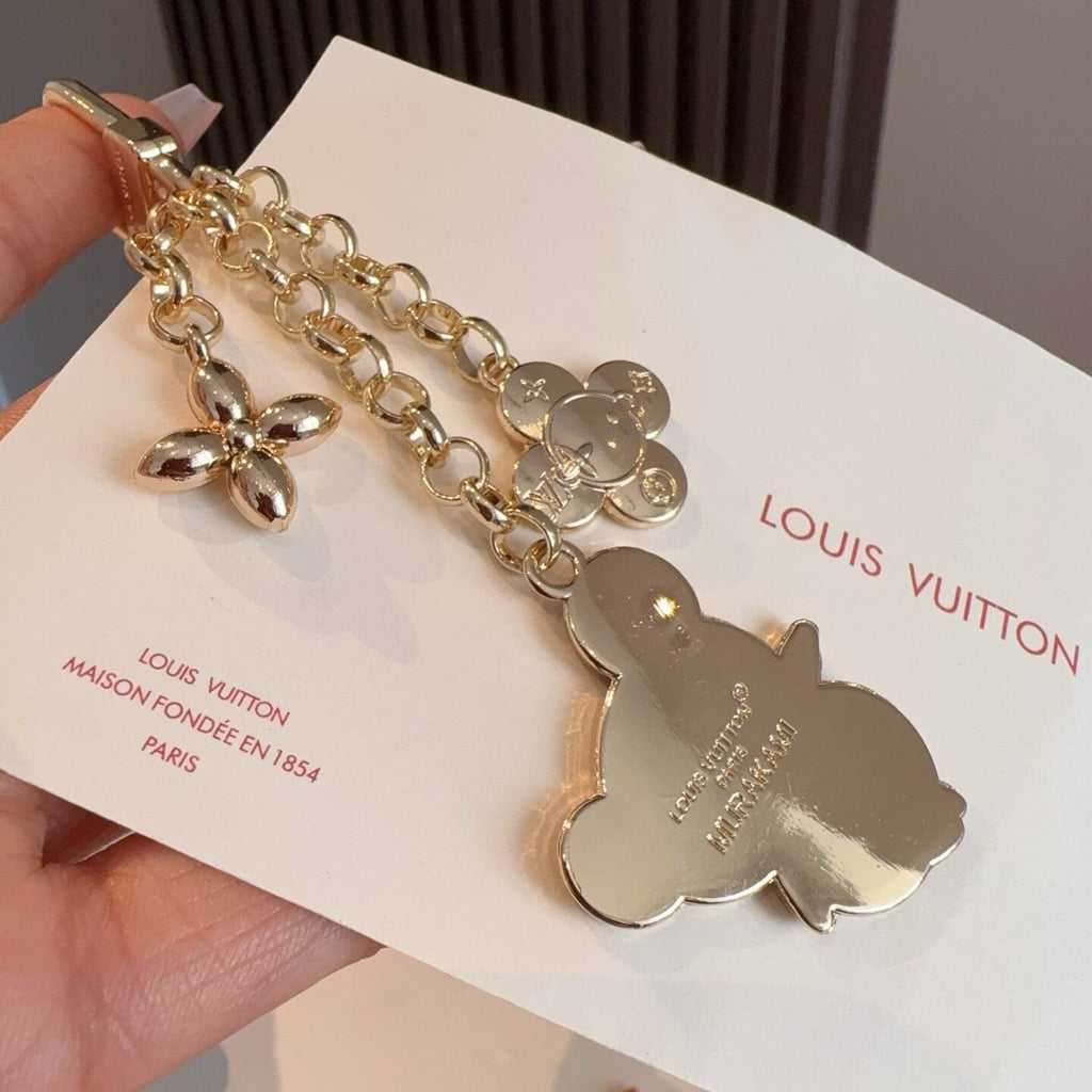 LOUIS VUITTON Brass Panda Bag Charm Keychain