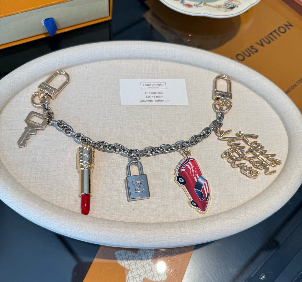 LOUIS VUITTON Logo Bag Charm Keychain