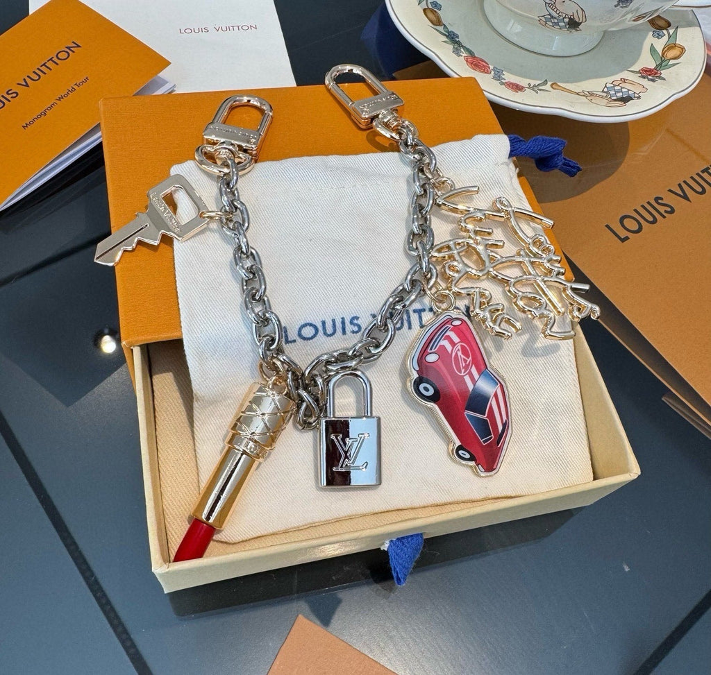LOUIS VUITTON Logo Bag Charm Keychain
