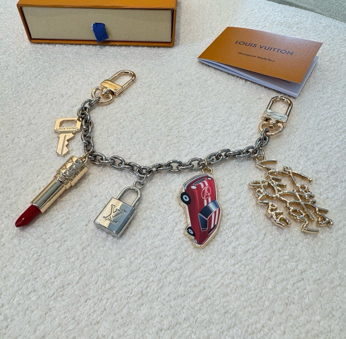 LOUIS VUITTON Logo Bag Charm Keychain