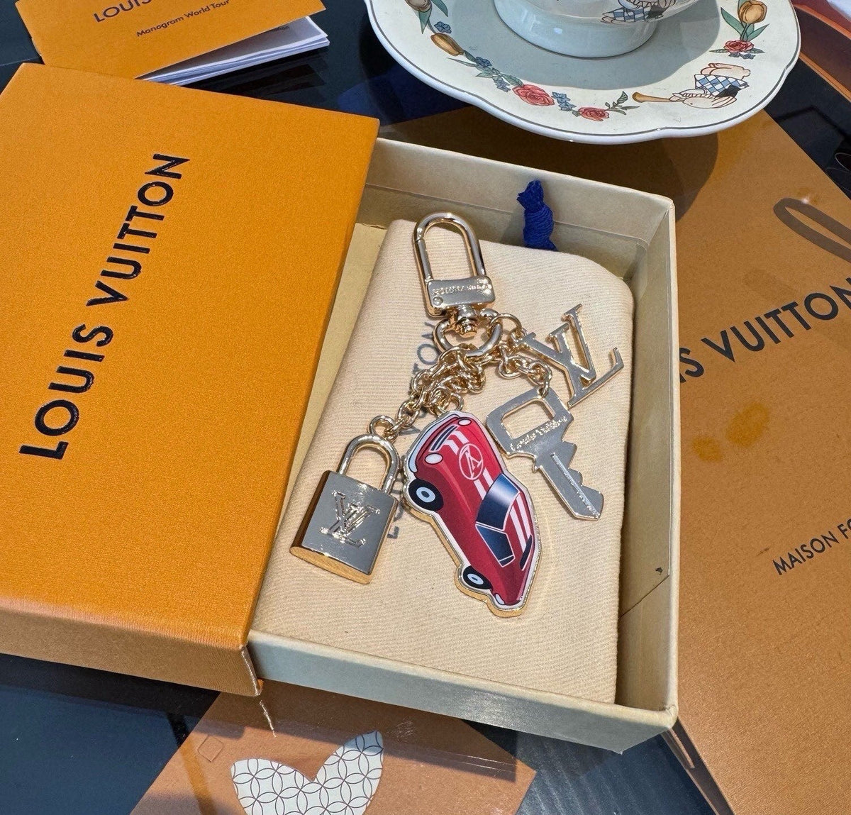 LOUIS VUITTON Logo Keychain