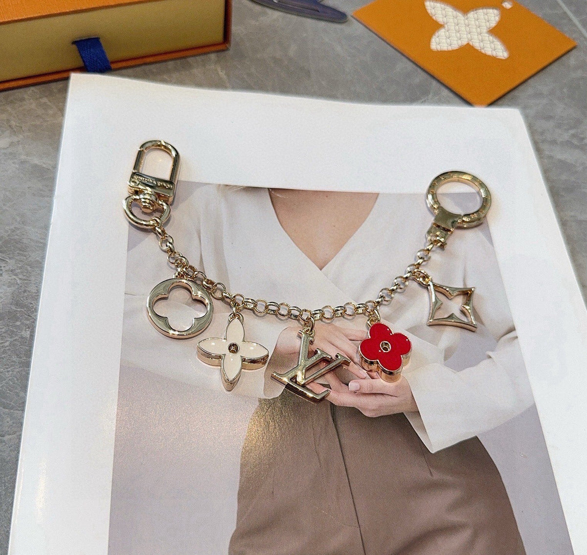 LOUIS VUITTON Canvas Bag Charm Keychain