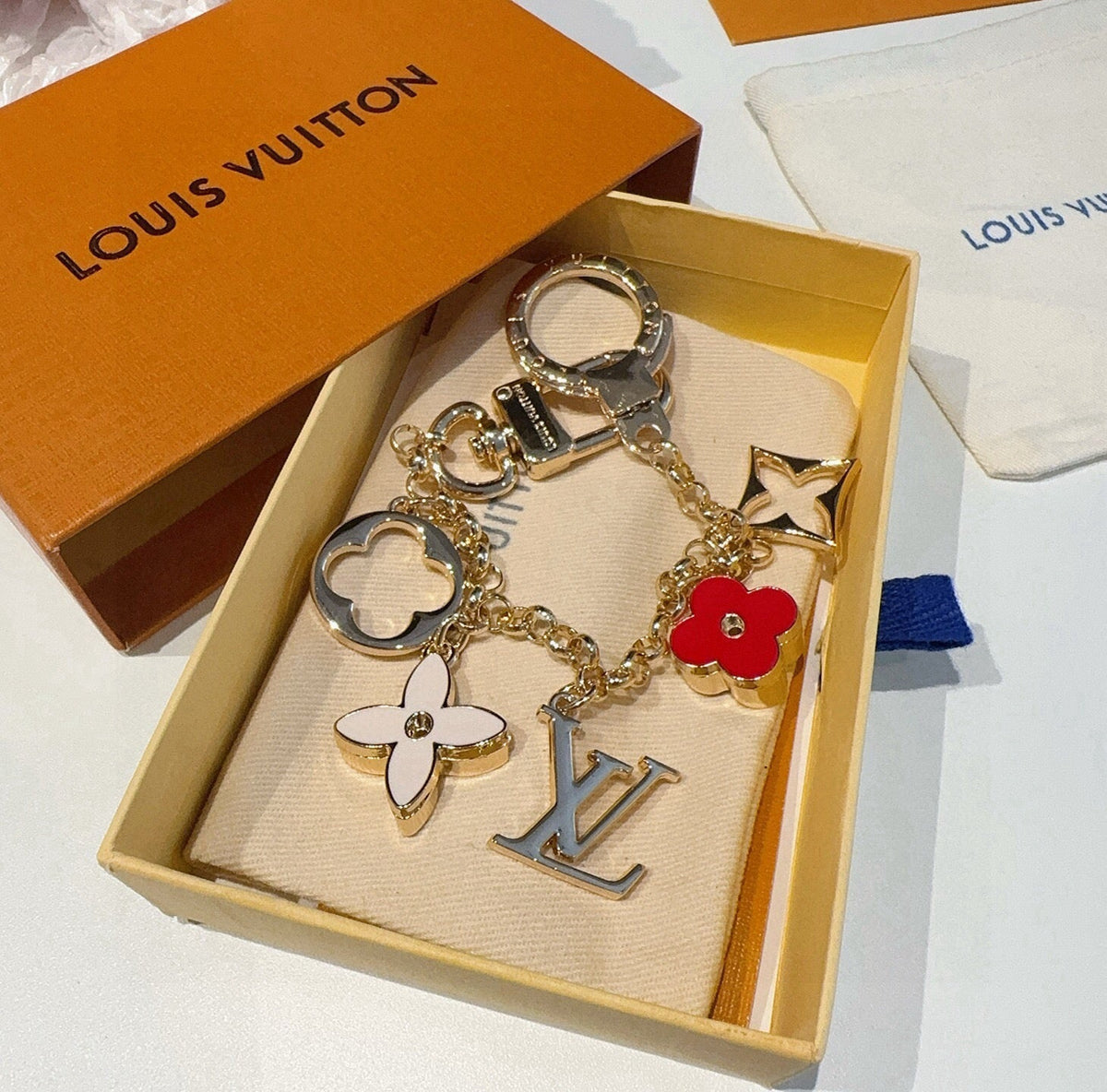 LOUIS VUITTON Canvas Bag Charm Keychain