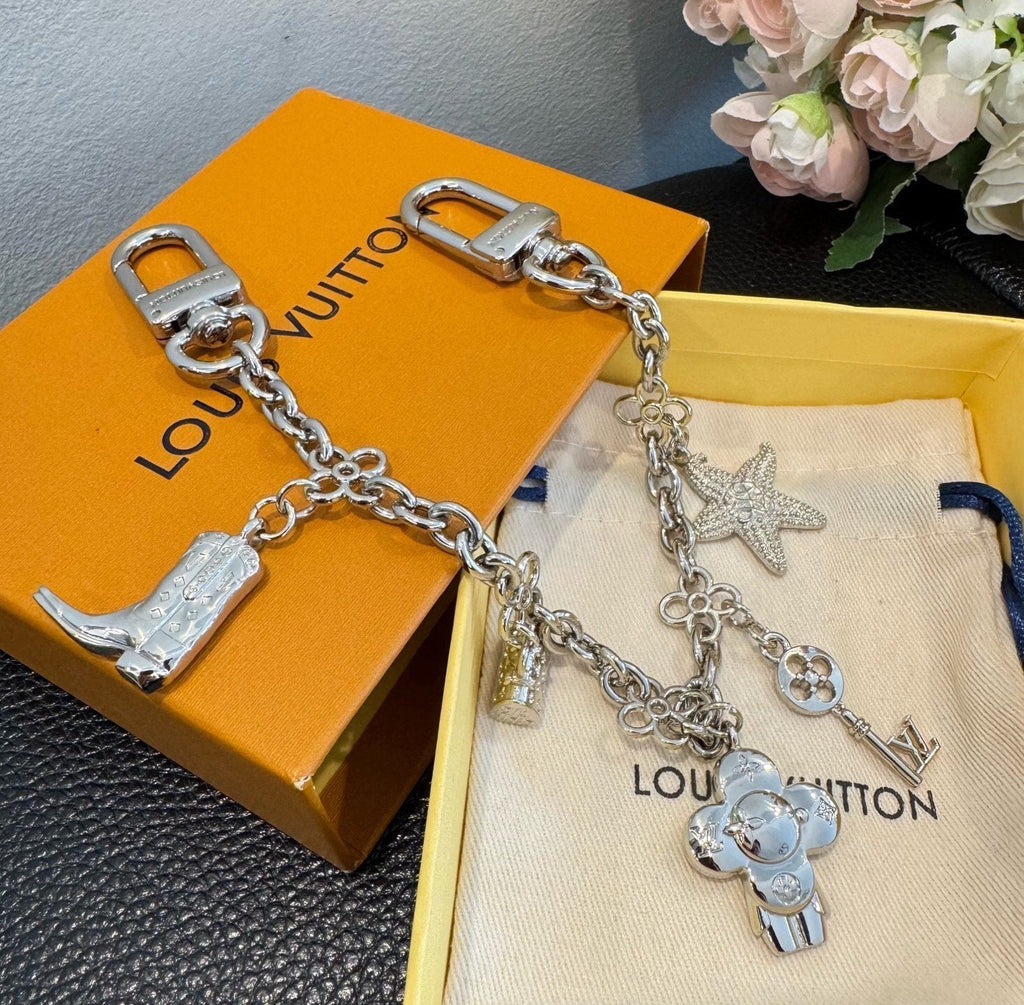 LOUIS VUITTON Canvas Logo Bag Charm Keychain