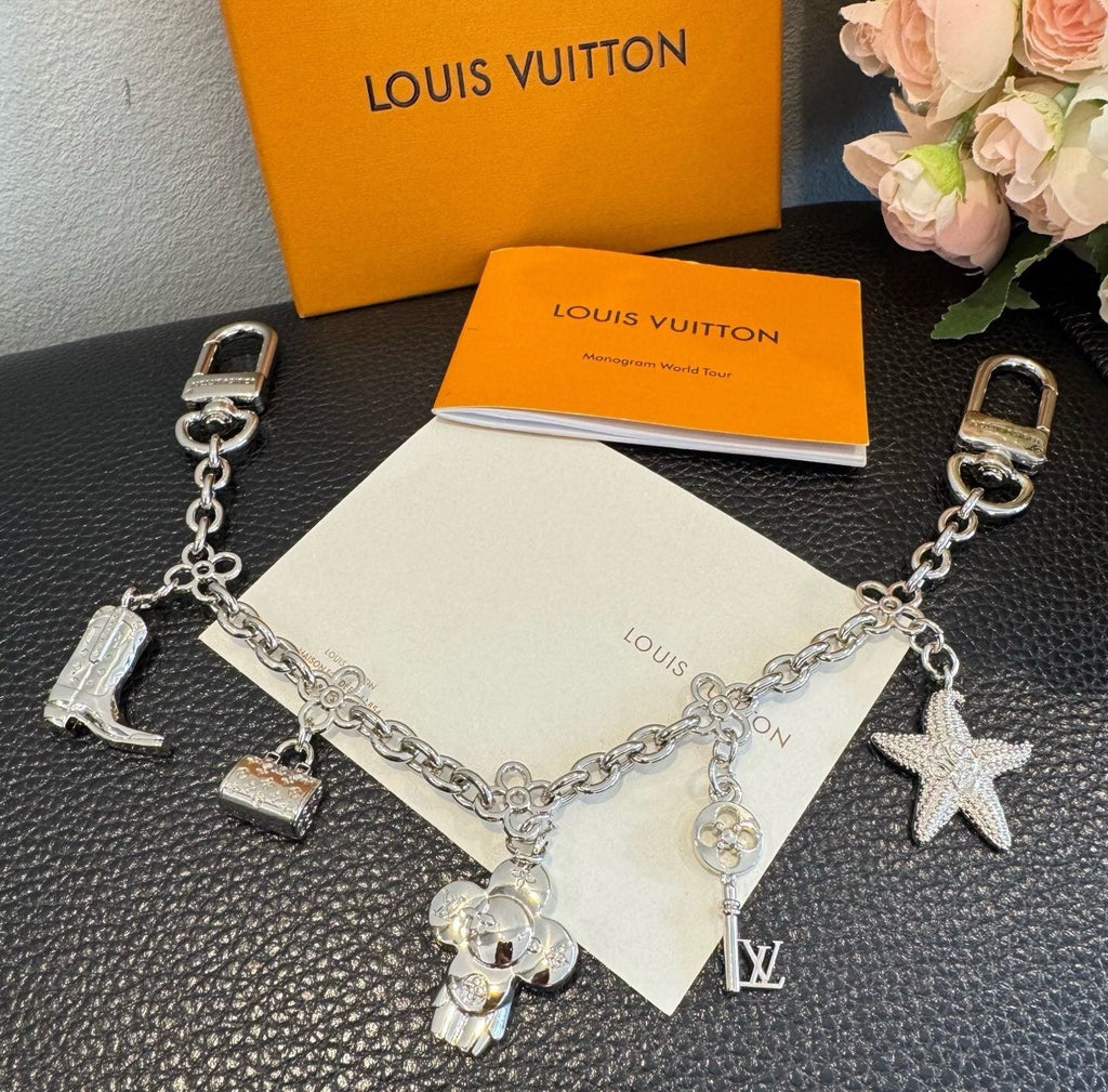 LOUIS VUITTON Canvas Logo Bag Charm Keychain