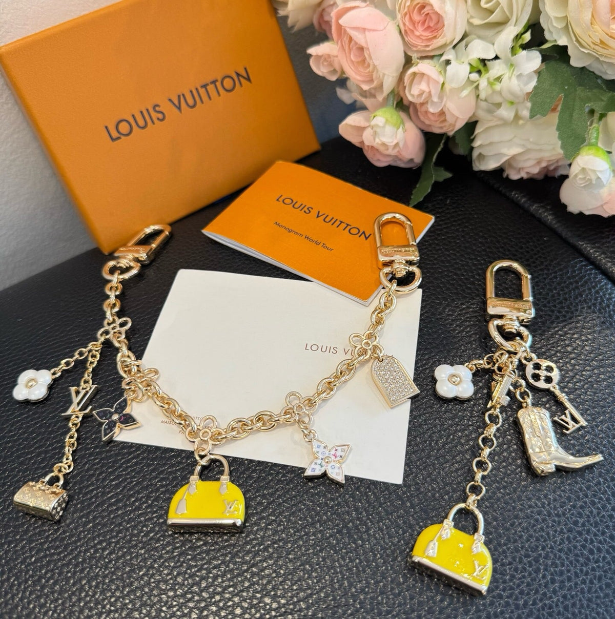 LOUIS VUITTON Metal Bag Charm Keychain