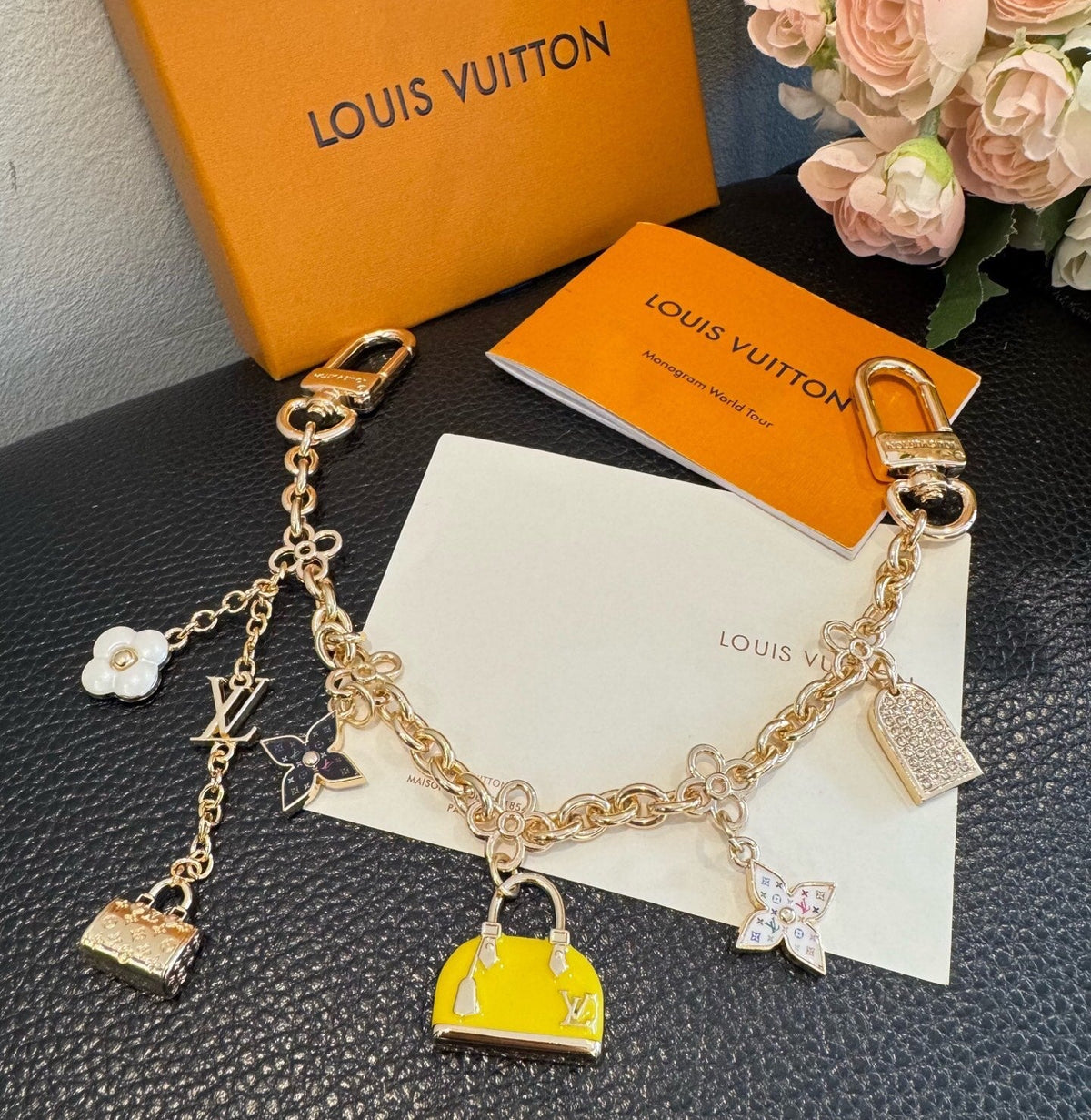LOUIS VUITTON Metal Bag Charm Keychain