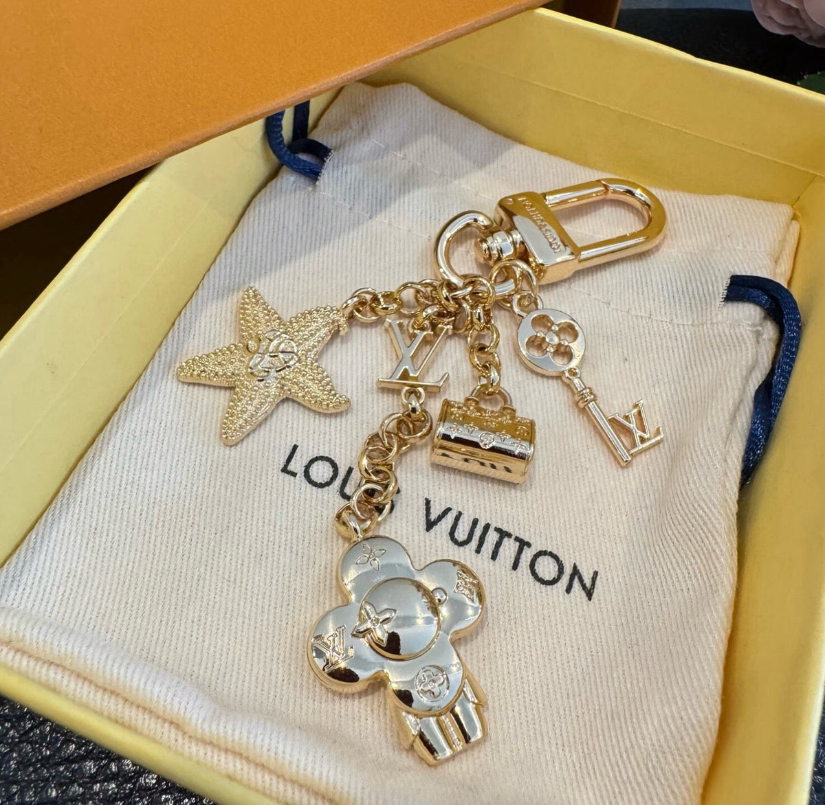 LOUIS VUITTON Canvas Logo Bag Charm Keychain